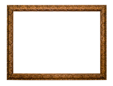 blank horizontal narrow old bronze picture frame