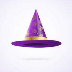 Fototapeta premium Realistic Detailed 3d Witch and Wizards Hat. Vector