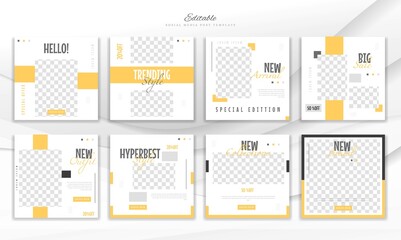 fashion sale social media post template bundle