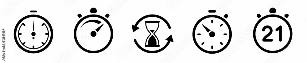 Poster set of timer icon set. timer icon collection. symbol timer. countdown timers. stopwatch symbol. fast