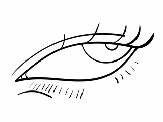 Eye line art. Human organ. Black vector icon on white background.