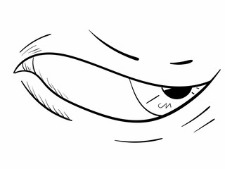 Eye line art. Human organ. Black vector icon on white background.