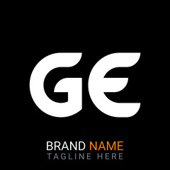 Ge Letter Logo design. black background.