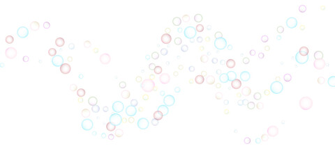Soap bubbles flew randomly on a white background. Vector