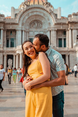 Fototapeta premium beautiful happy couple forehead by forehead