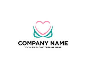 womb hand health logo flat color