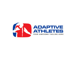 Fototapeta na wymiar adaptive athletes logo design flat color