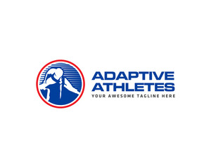 adaptive athletes logo design flat color