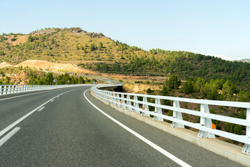 The cement bridge crosses the mountain