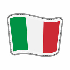 Flag sticker cartoon style .Vector illustration.