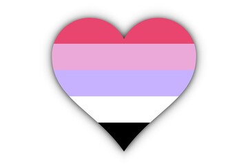 Bandera Reciprosexualidad en corazón