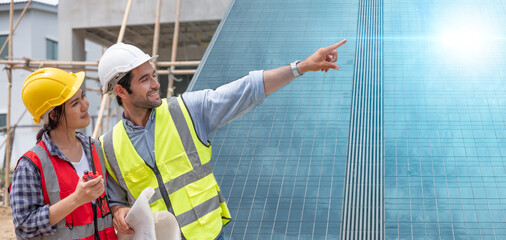 Architect caucasian man working with colleagues mixed race in the construction site. Architecture...