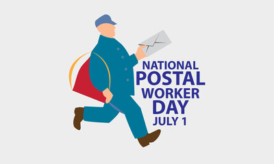 National Postal Worker Day. logo and banner July 1 Eps 10