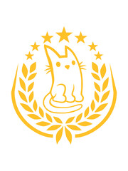 Edel Lorbeerkranz Katze Logo 