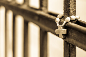 beautiful old cross at a cemetery