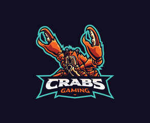 Crab mascot logo design