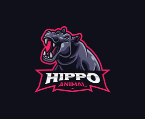 Hippo mascot logo design