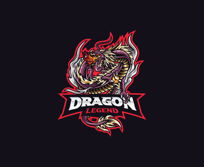 Obraz premium Dragon mascot logo design