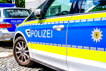 typical german police car in munich