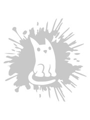 Comic Tropfen Katze Farbklecks 