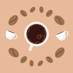 coffee cup and seeds