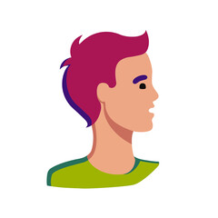 Image of a boy on a white background. Flat style, vector graphics.