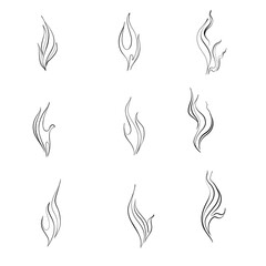 Flame vector icon set illustration isolated on white background. hot eps vector icon. Flat web design element for website or app.