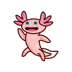 happy cute axolotl
