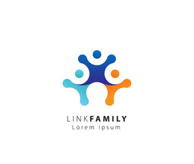 Family link logo design brand 
