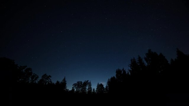 Night starry sky to morning time lapse.