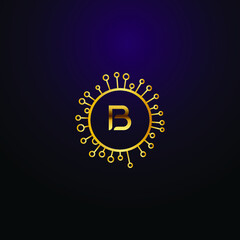 Premium luxury Vector elegant gold and  font Letter B Template for company logo with monogram element 3d Design