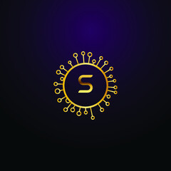 Naklejka premium Premium luxury Vector elegant gold and font Letter S Template for company logo with monogram element 3d Design