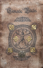 Ancient esoteric witchcraft background. Occultims and paganism old symbol, with mysterious runes...