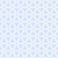 Abstract seamless blue geometric pattern.