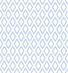 Seamless geometric diamonds pattern. Blue and white texture.