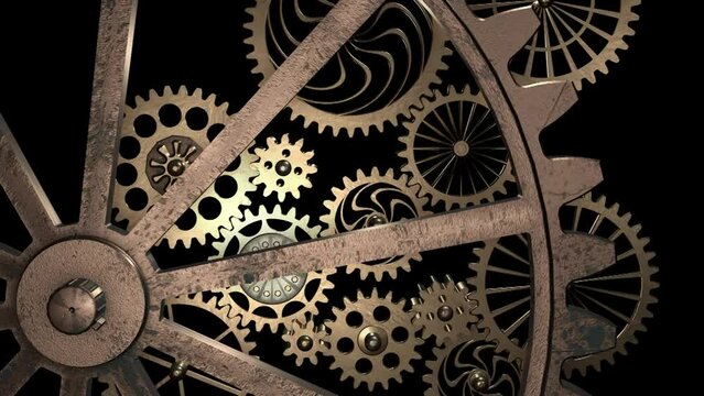 Abstract stylized collage of a mechanical device. Industrial concept.