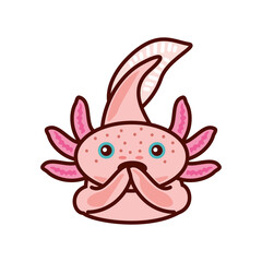 surprised cute axolotl