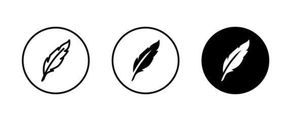 Feather icon vector, sign, symbol, logo, illustration, editable stroke, flat design style isolated on white linear