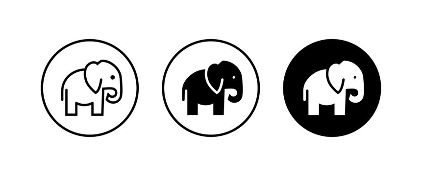 elephant wild animal icon vector, sign, symbol, logo, illustration, editable stroke, flat design style isolated on white linear