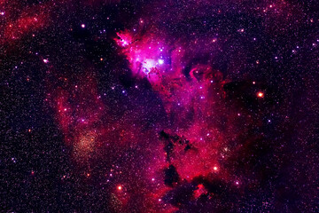 Fototapeta na wymiar Blue space nebula with stars. Elements of this image furnished by NASA