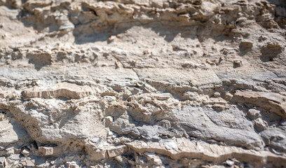 Close up view of limestone at Monument Rocks in Grove County, Kansas. The chalk rock formation is a listed National Natural Landmark.