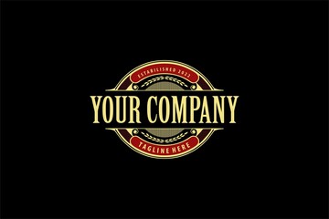 Vintage premium cereal label with lettering wheat natural logo design