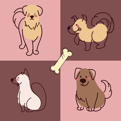 icons set dogs