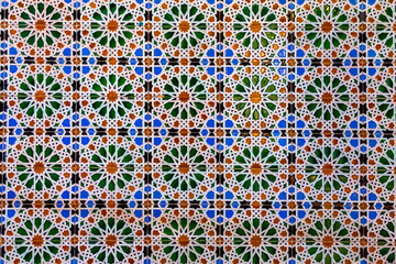 Moorish islamic tile design close up texture background