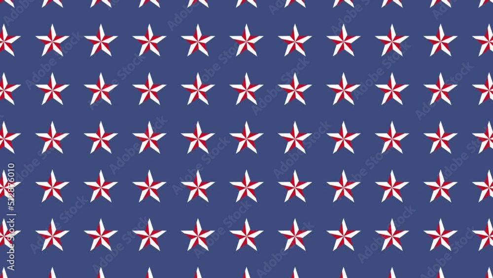 Aufkleber animated stars pattern in multicolor grid. trendy seamless loop patriotic animated background. simpl