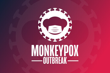 Monkeypox outbreak. 2022. Template for background, banner, poster with text inscription. Vector EPS10 illustration.