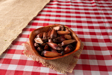 Table of brazilian festa junina. pinhão