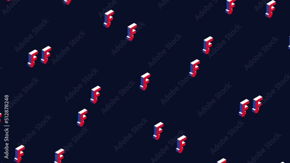 Aufkleber abstract animated pattern with isometric symbols of swiss currency franc. simple seamless loop moder