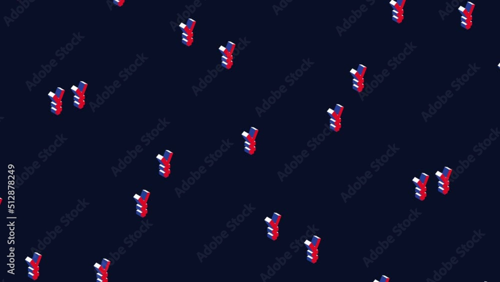 Aufkleber abstract animated pattern with isometric symbols of japanese currency yen. simple seamless loop mode