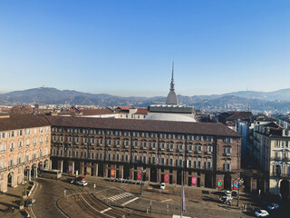 View of Piazza Castello and Turin from Palazzo Madama, Turin - Piedmont, Italy